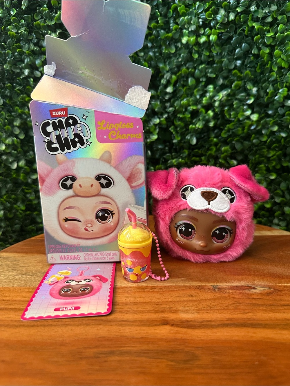 Zuru Cha Cha Cha Lipgloss Charms Plush Keychain, Puppi